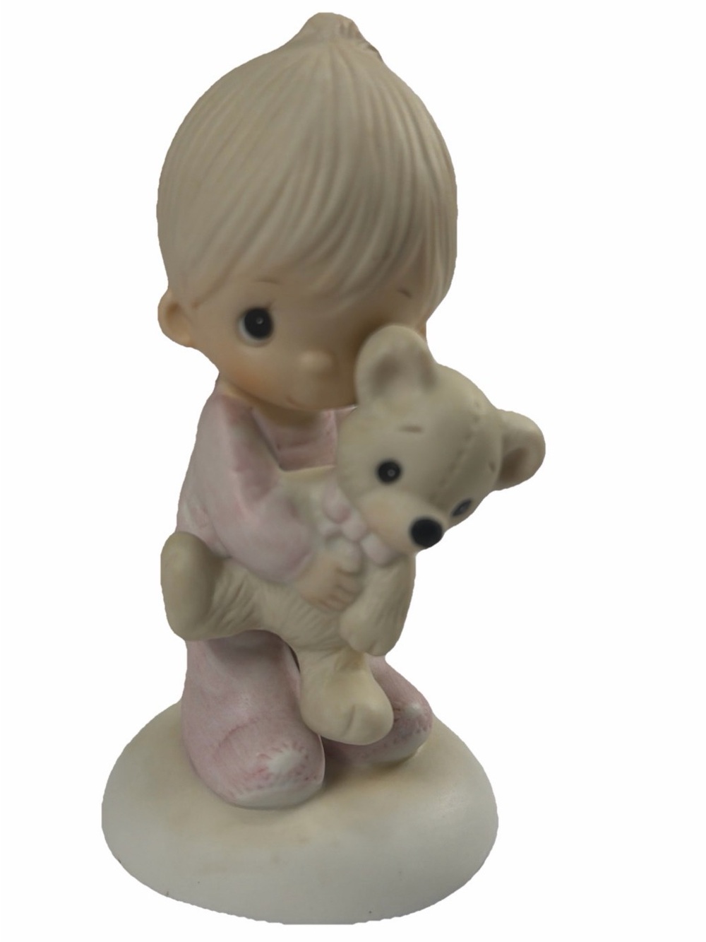 Precious Moments Jesus Loves Me 1977 boy With Teddy Bear